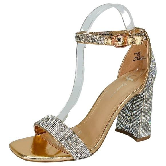 Journee Collection Shoes - Journee Collection IDDA Rose Gold Rhinestone Studded Womens Heels Size 9M